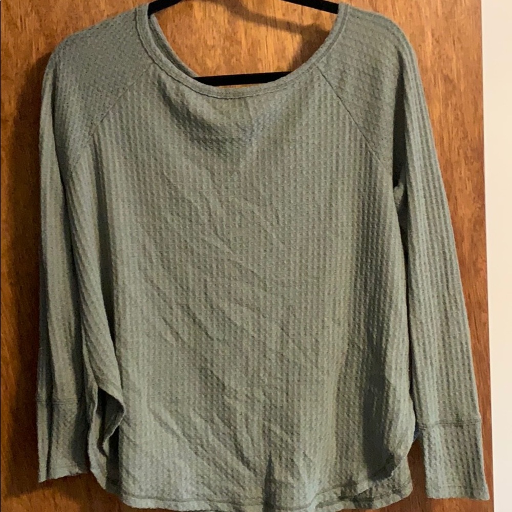 Green waffle T